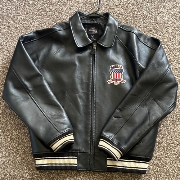 Avirex icon jacket men’s jet black - Picture 1 of 9